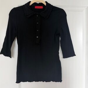 Black Button-Up Women's Blouse